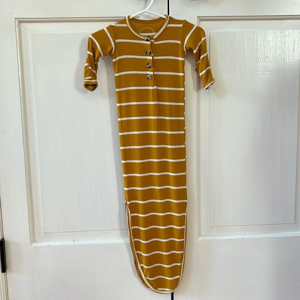 Lou Lou & Company Marigold White Stripe Knotted Gown Size 0-3 3-6 Soft Light